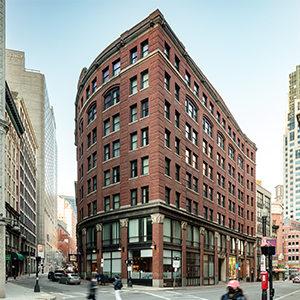 110 Chauncy Street Building Exterior with people walking on the street