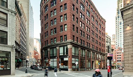 110 Chauncy Street Building Exterior with people walking on the street